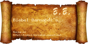 Biebel Barnabás névjegykártya